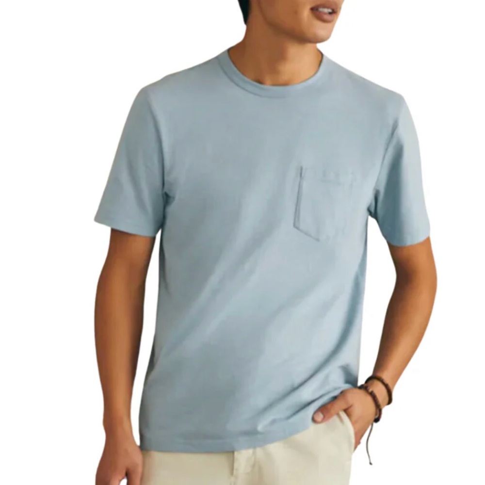 Faherty Light Blue Short Sleeve Tee